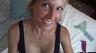 Busty milf works hard to get a facial