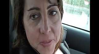 Sexy MILF is so horny she plays with her pussy in public
