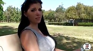 big tits in the park