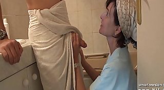 French mom seduces young guy with big cock and gets analyzed